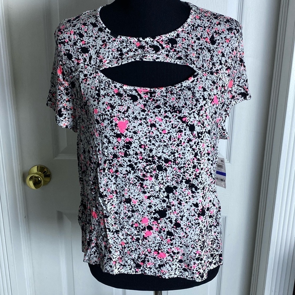 BAR III Women’s Splatter Print Top Pretty in Paint Sz XL NWT